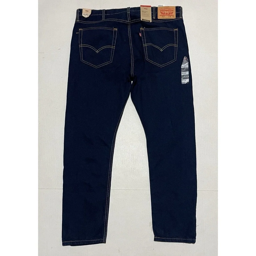 Levis 512 Slim Taper Mens Jeans 38 X 30 Blue Dark Wash Denim 28833-2242 NEW